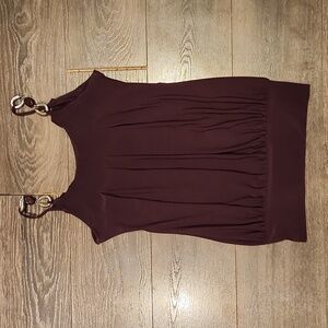 ❤️ M USA BEADED STRAP LOW BACK DRAPED STRETCH TANK TOP, MEDIUM